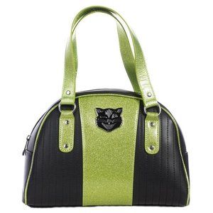 Sourpuss Jinx Tuck and Roll Purse in Green